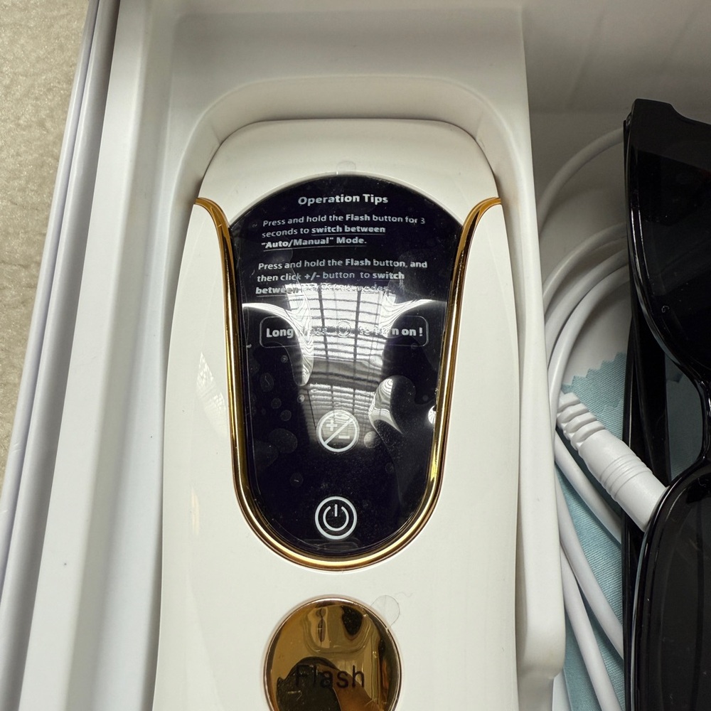 White and Gold IPL Hair Removal Device